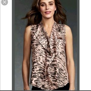 Cabi ‘Just So’ Animal print #104 Silk Blouse